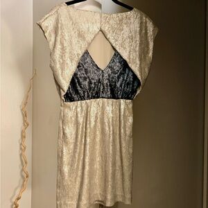 Brand New Never Worn frosted gold and black sequins Rebecca Minkoff dress